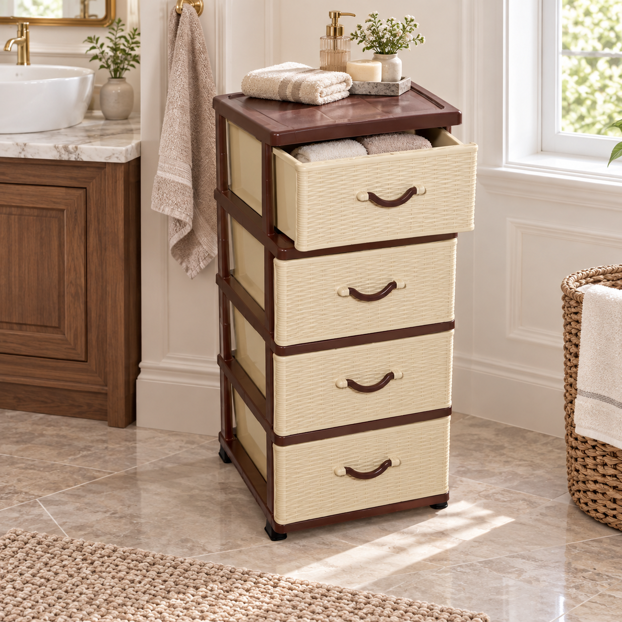 COMMODE LUX organizing bathroom linens