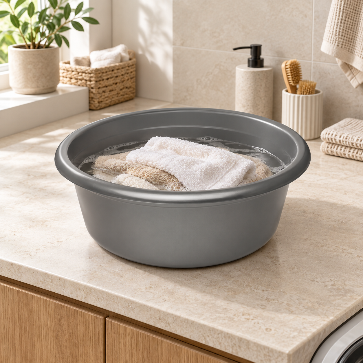 B110-2 Basin Without Lid grey deep basin used for soaking household towels