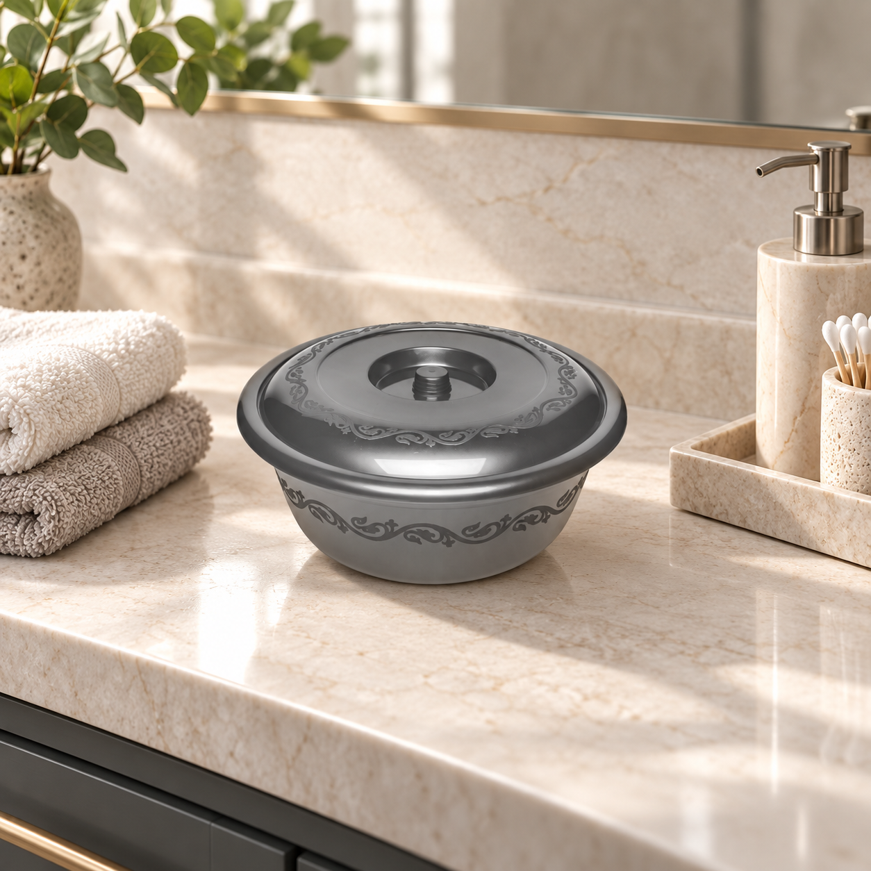 BASIN WITH LID 3 for hygienic bathroom organization
