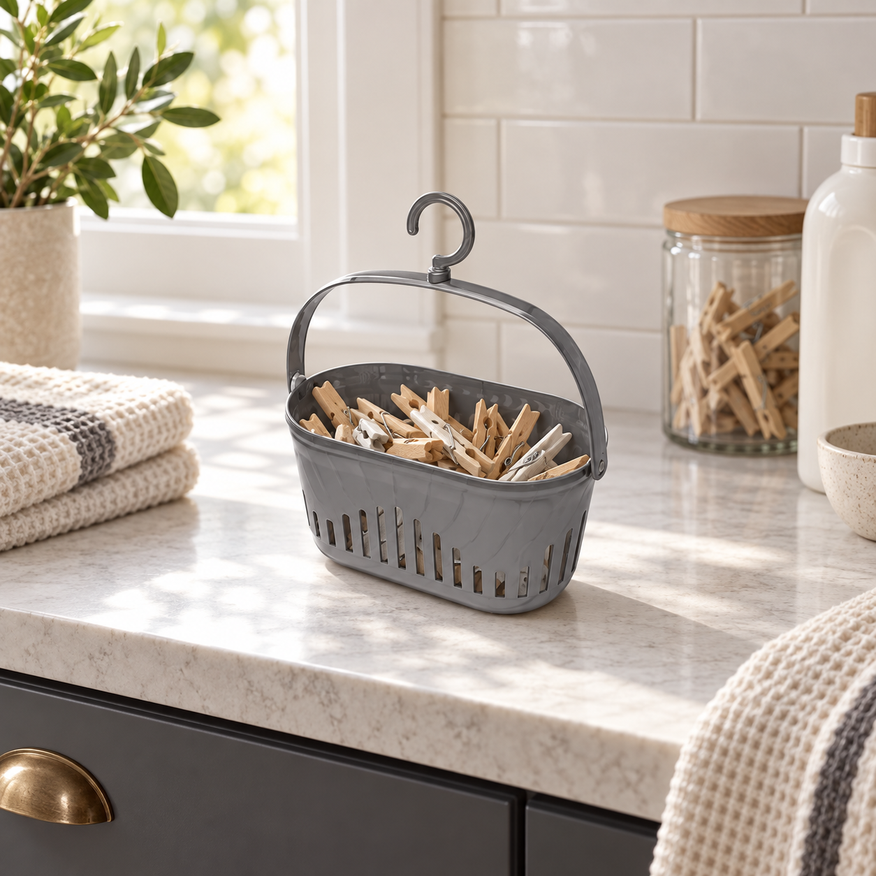 PEG BASKET OVAL holding clothes pegs