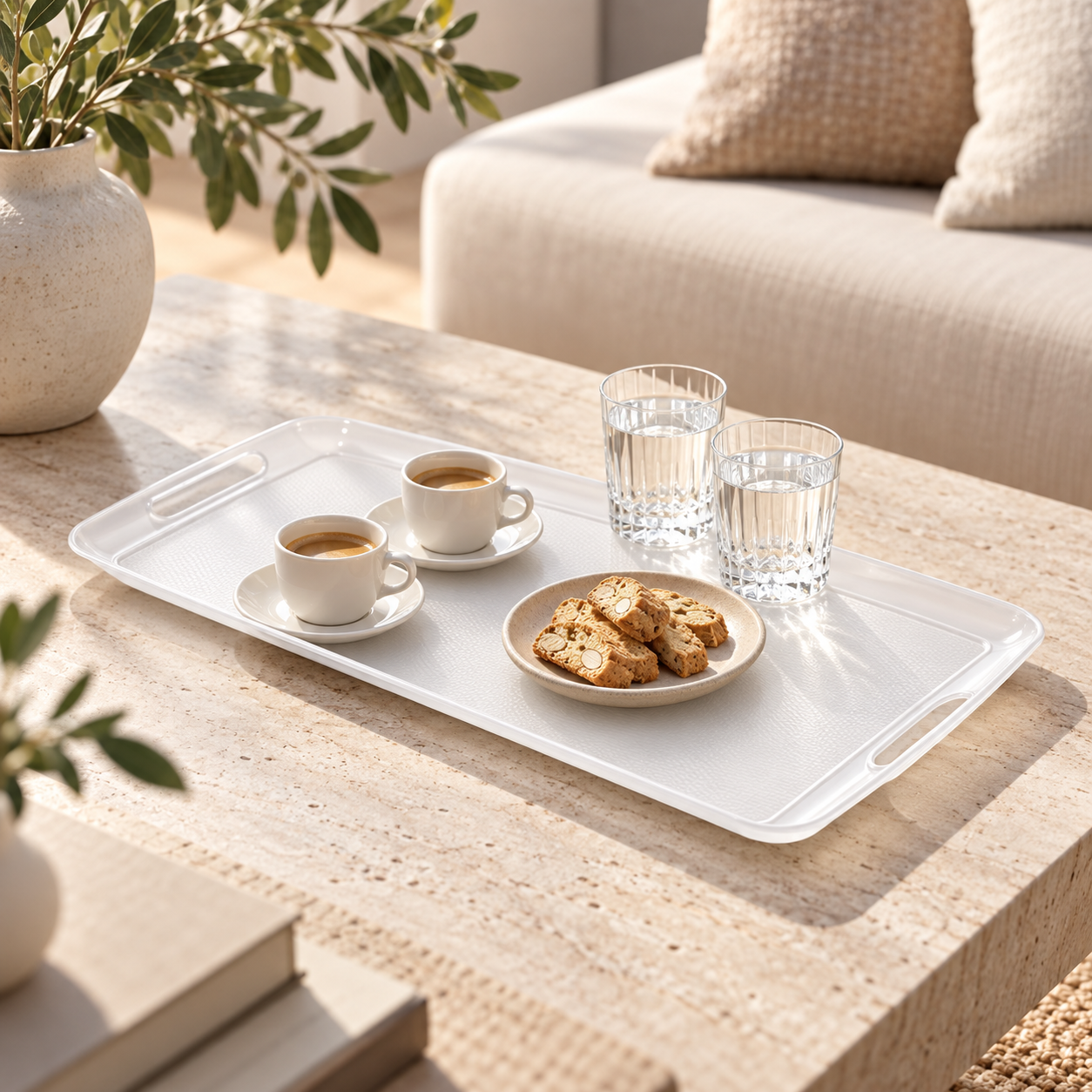 BURDEM B116-1 serving tray on a refined coffee table