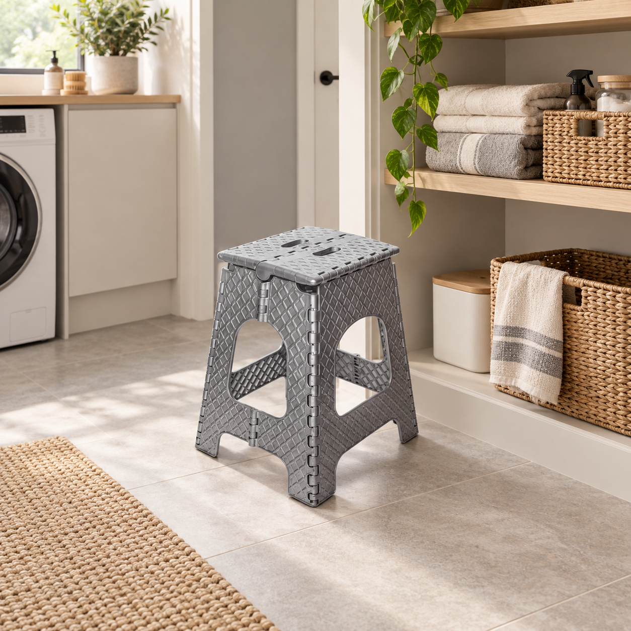 BURDEM B150-3 folding stool in a contemporary utility room