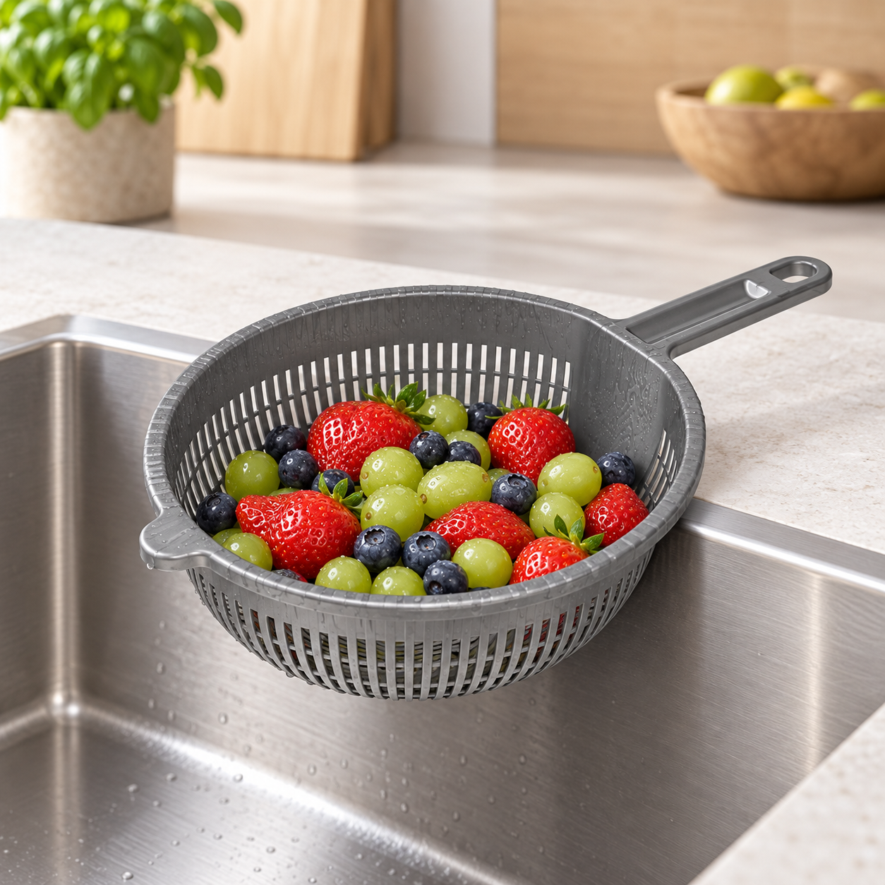 BURDEM STRAINER WITH HANDLE in real-life use