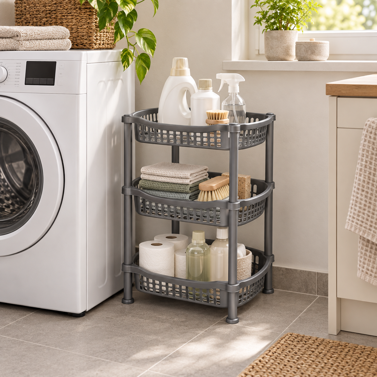 RECTANGLE SET 3 SHELVES organizing laundry-room supplies