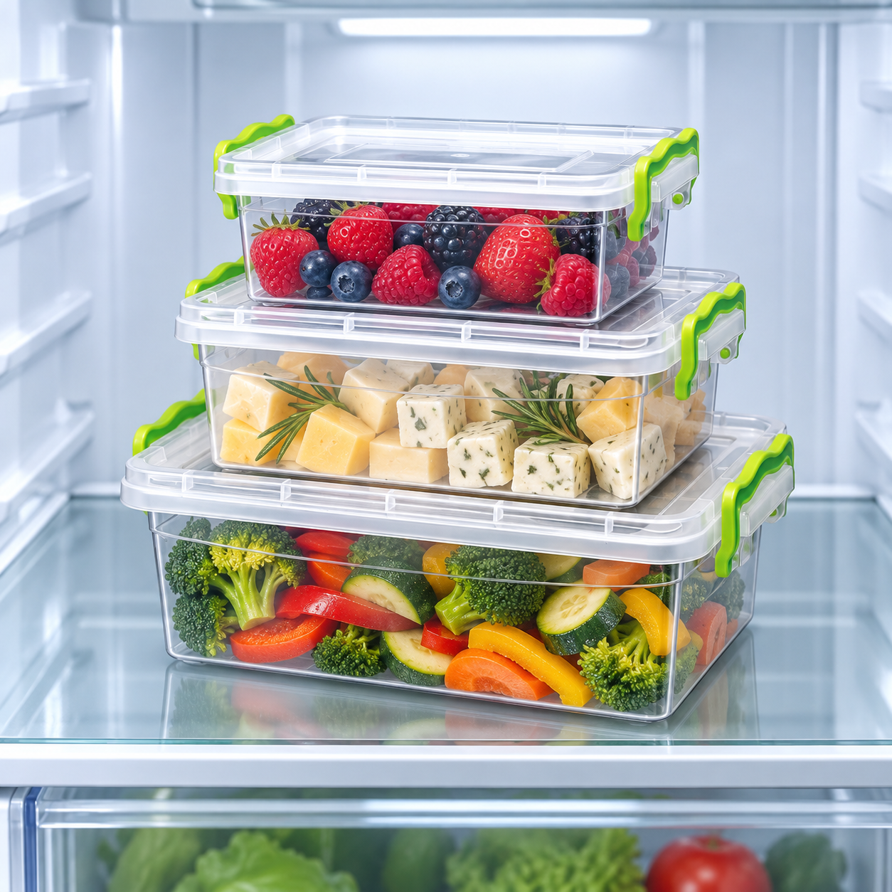 BURDEM B179-5 three-piece fridge storage box set