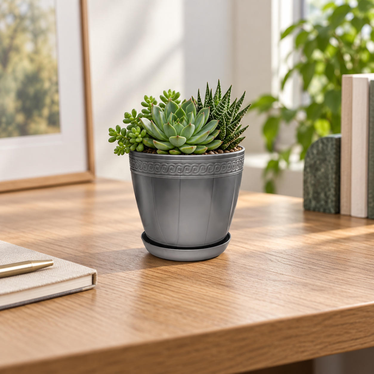 BURDEM B182-2 Lale planter with succulents