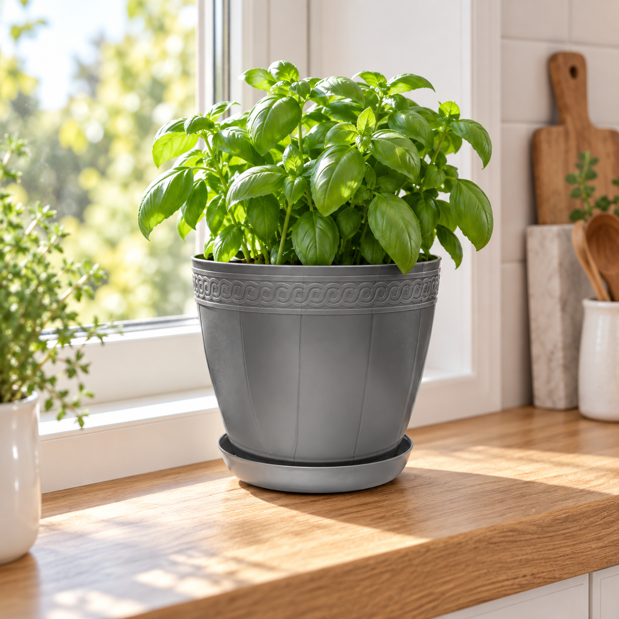BURDEM B182-3 Lale planter with basil