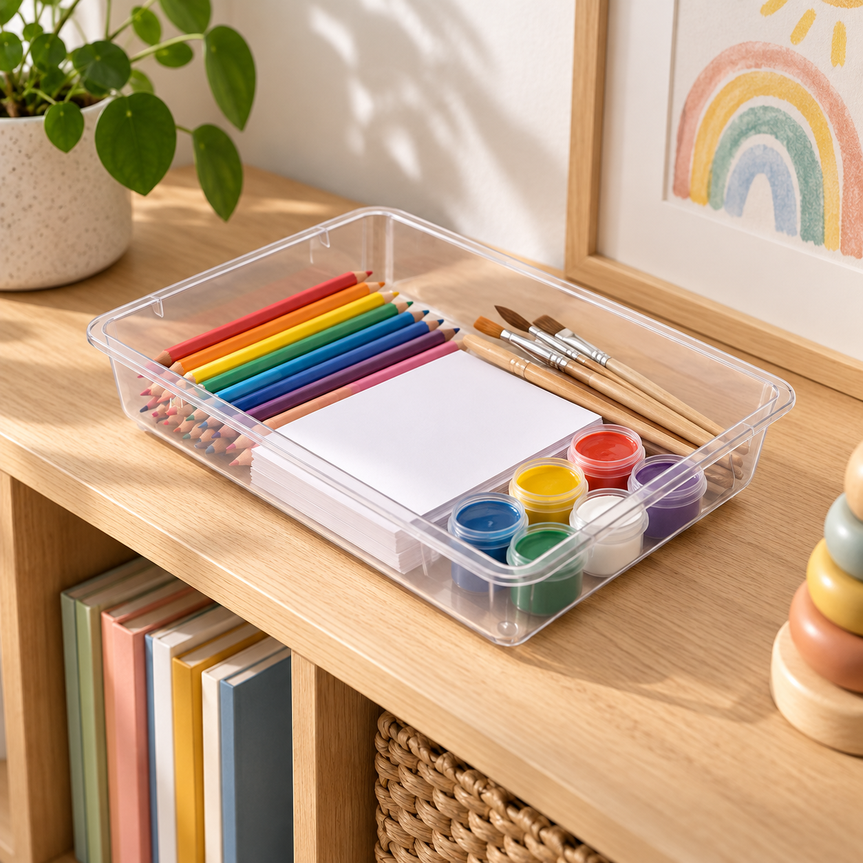 BURDEM B192-4 multipurpose tub organizing art materials