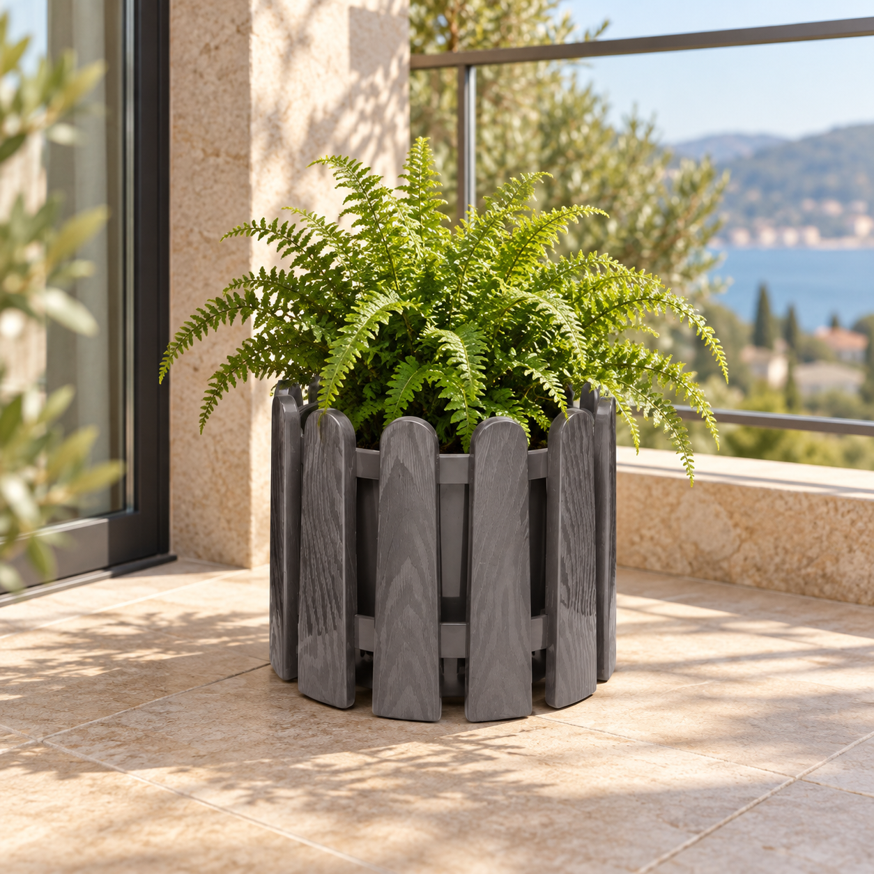 BURDEM B211 Decor planter with a green fern