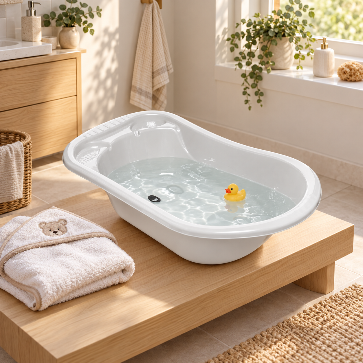 BATHING BUCKET LUX prepared for infant bath time