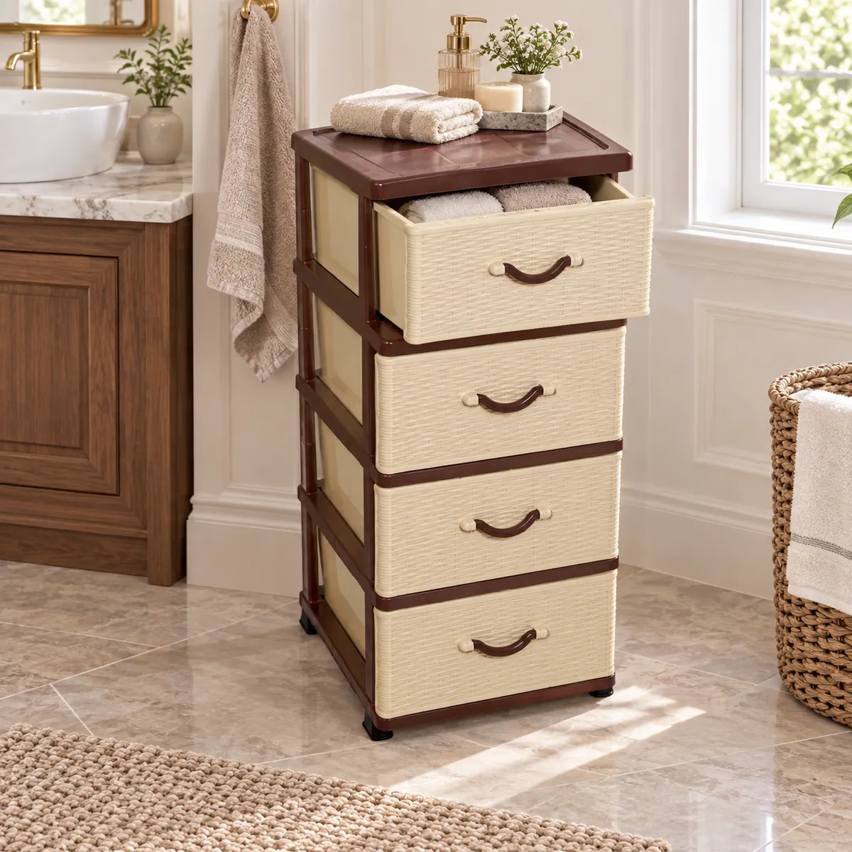 COMMODE LUX organizing bathroom linens