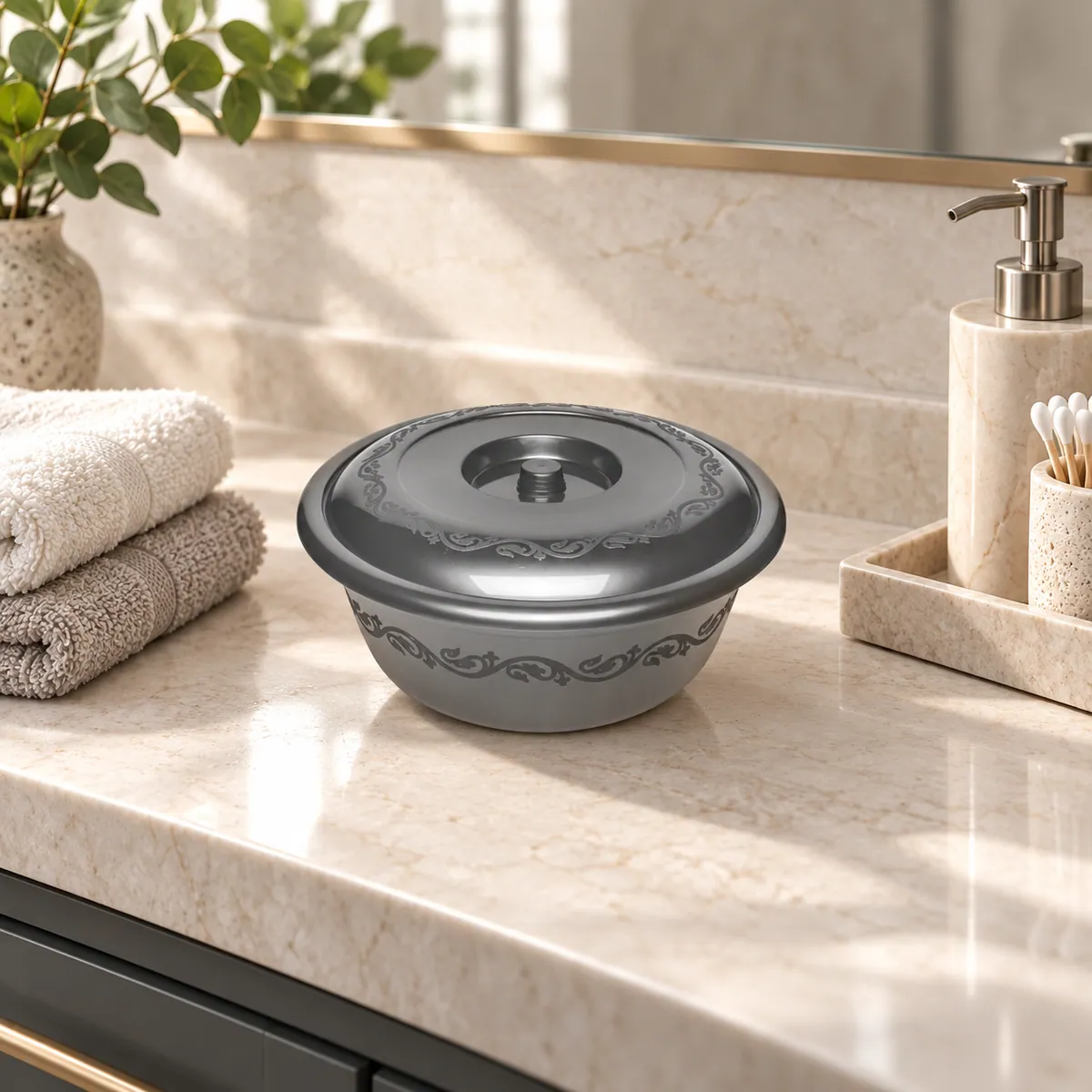 BASIN WITH LID 3 for hygienic bathroom organization