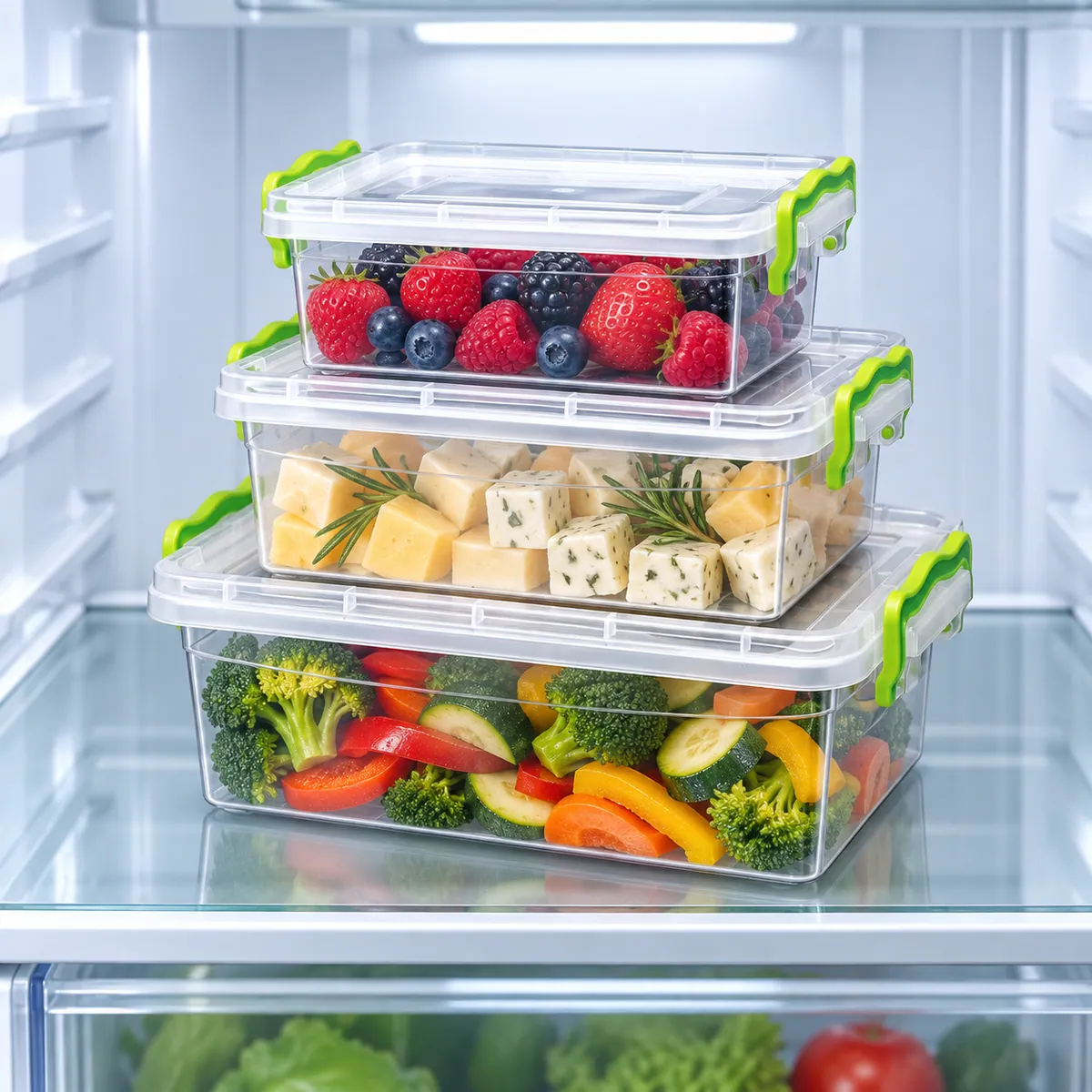 BURDEM B179-5 three-piece fridge storage box set