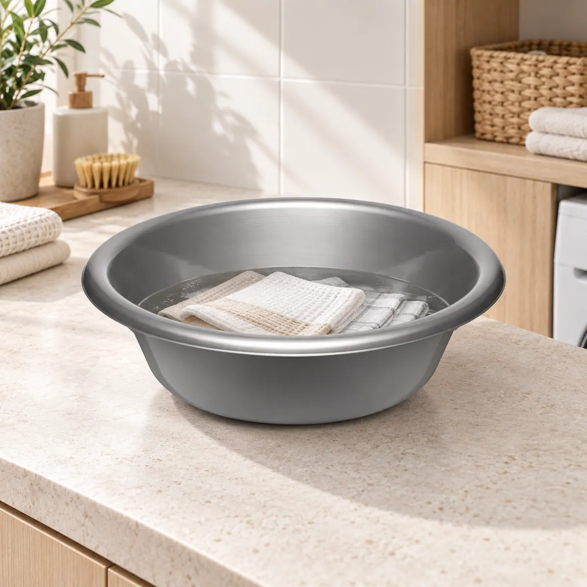 B188-2 Basin Circle 2 grey basin used for soaking household cloths