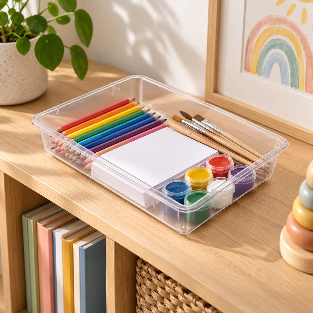 BURDEM B192-4 multipurpose tub organizing art materials